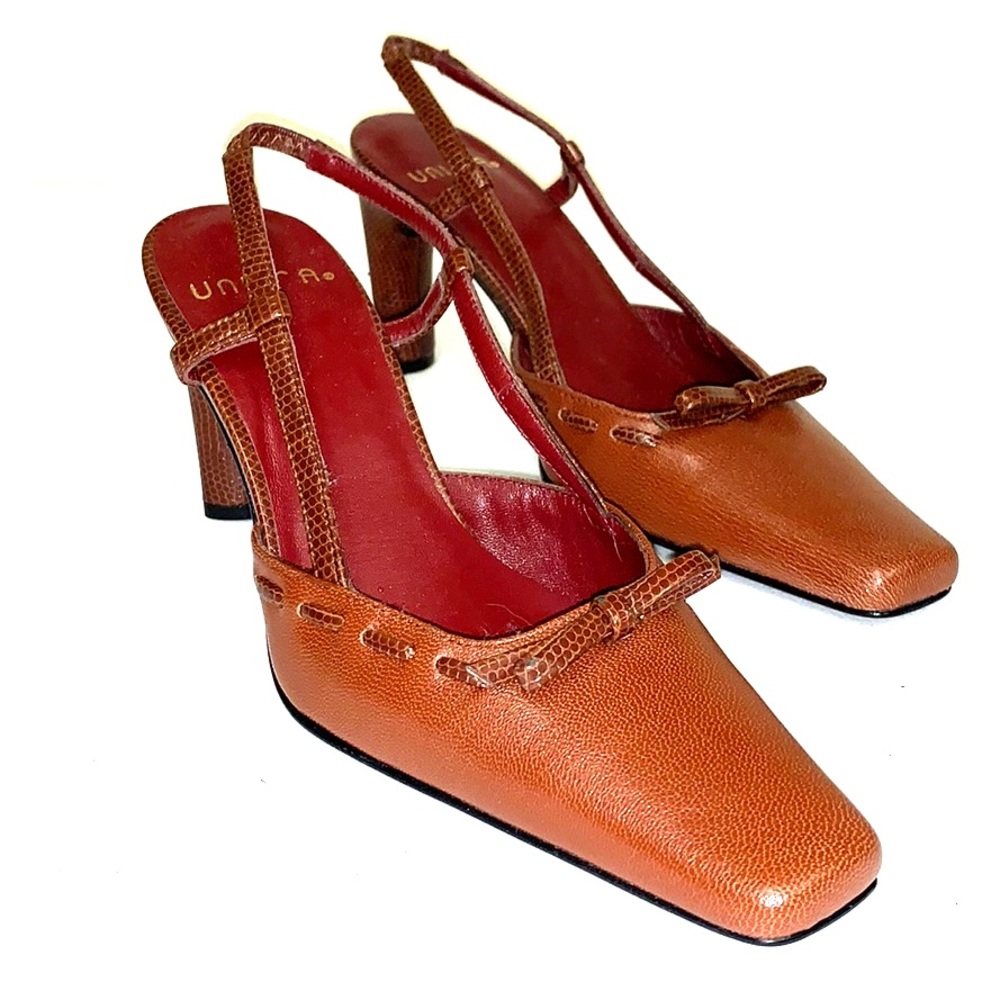 UNISA HIGH HEEL SHOES UN BROWN LEATHER